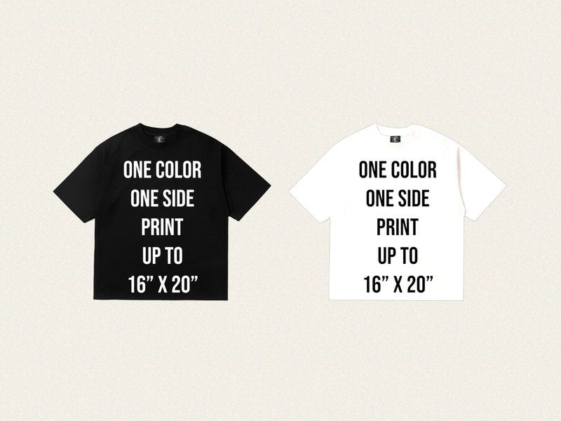 Cotton Heritage 6.5 oz. - One Color/One Side Print - White or Black